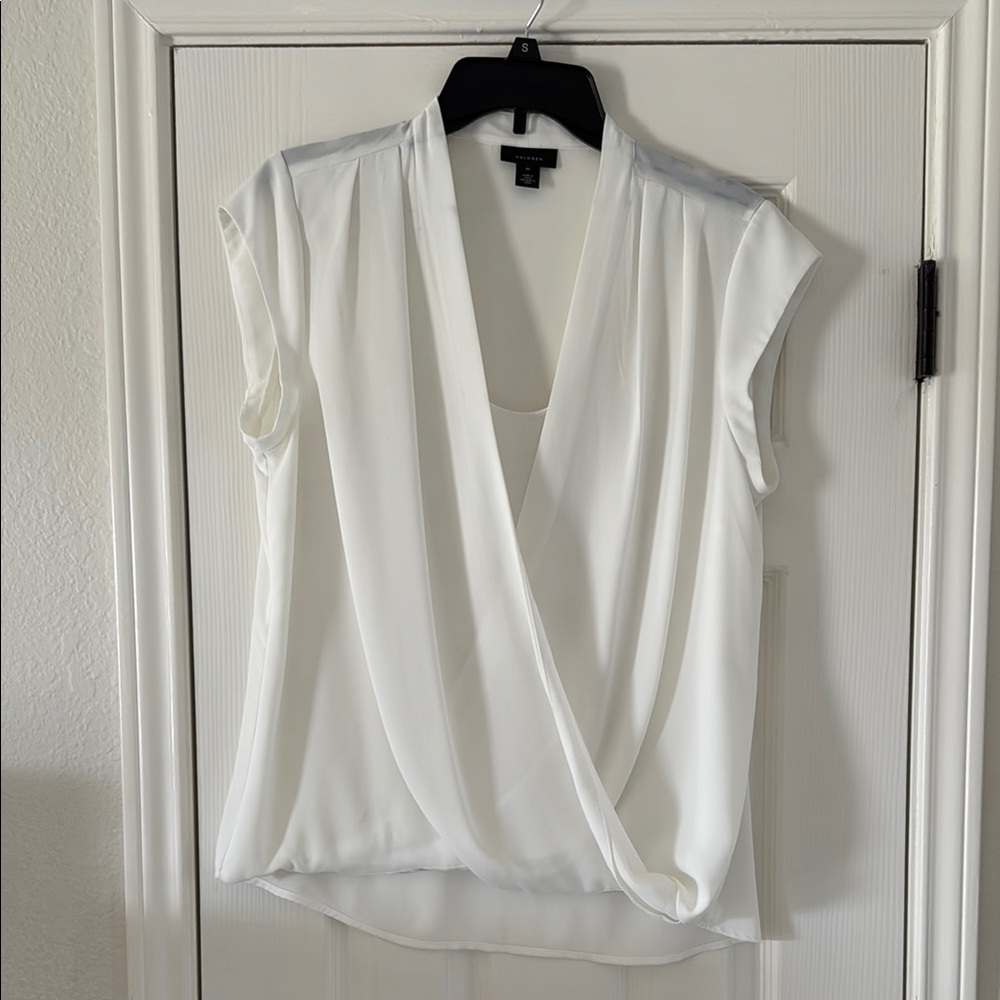Halogen White Drape Blouse